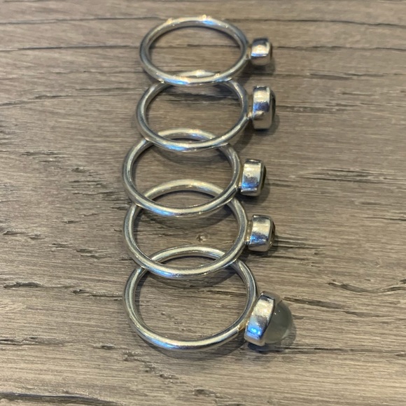 5 in 1 interchangeable sterling sliver and gems rings - Picture 8 of 8